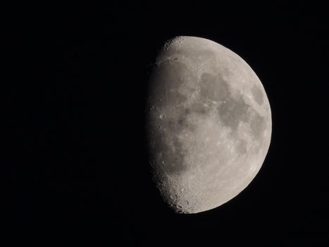 The moon in the night sky is removed by close up