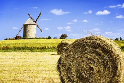 France, the Moidrey windmill in Pontorson in Normandie