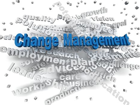 3d image Change Management word cloud concept