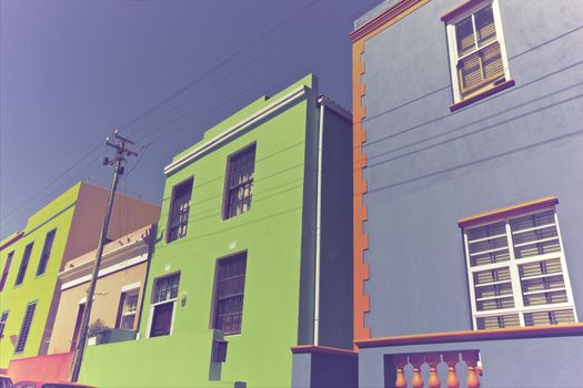 Bo Kaap architecture in Cape Town area (South Africa)
