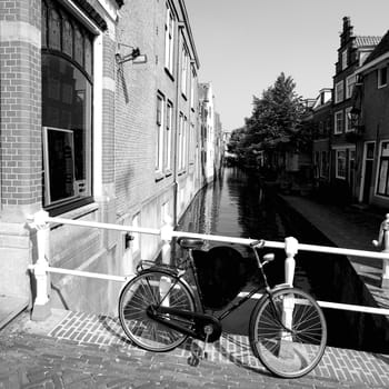 Village romantic and quite scene in lkmaar, Netherlands, Holland.