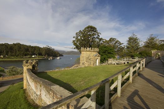 Castle Lookout Over the Boats on the Water, Port Arthur, Tasmania, Australia