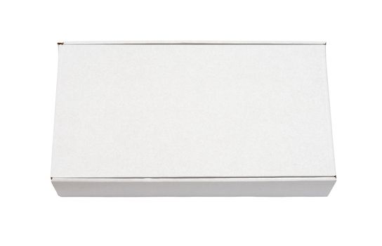 Blank white box isolated on white background