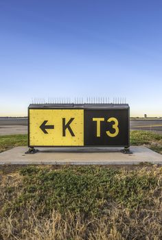 Airport runway signs to guide pilots through the airport