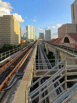 A panoramic illustration of Miami downtown