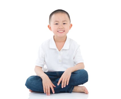 asian boy isolated on white background