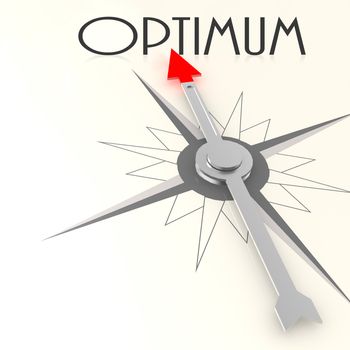 Compass with optimum word image with hi-res rendered artwork that could be used for any graphic design.