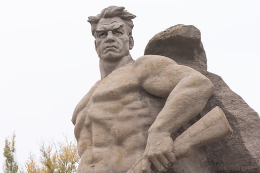 Volgograd, Russia - November 5, 2015: View of the waist sculpture "Stand to Death" in the square stood the death of historical and memorial complex "Heroes of the Stalingrad Battle", Volgograd