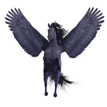 Pegasus is a divine mythical creature that has the form of a winged stallion horse.