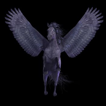 Pegasus is a divine mythical creature that has the form of a winged stallion horse.