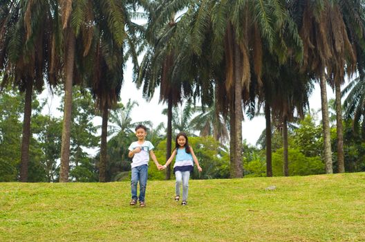 Children having fun at outdoor park