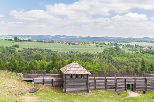 Old settlement on Birow mountain near Ogrodzieniec in Poland