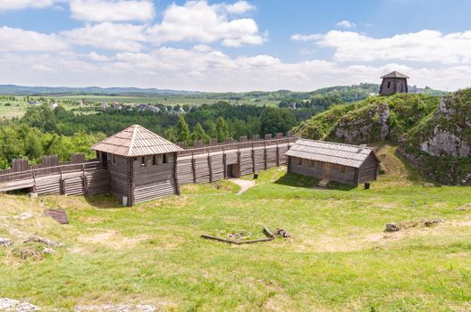 Old settlement on Birow mountain near Ogrodzieniec in Poland