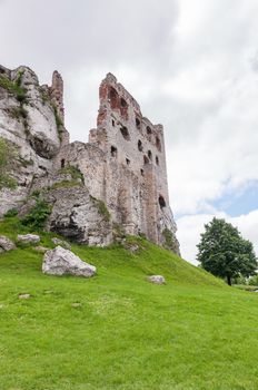 The old castle ruins in Ogrodzieniec, Poland.