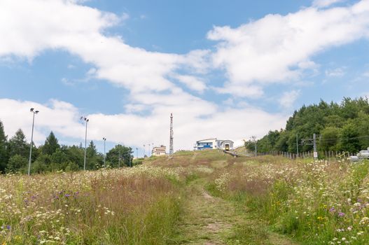 Mountainside of Zar Mountain in mountain range of Little Beskids