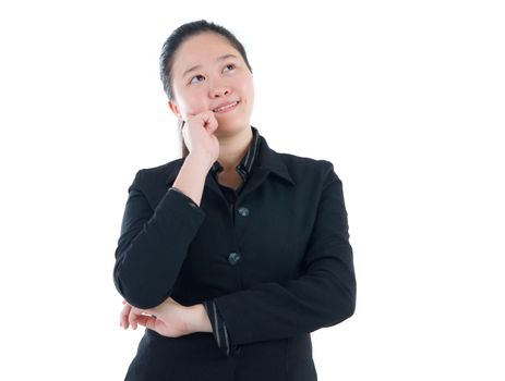 Asian business women having thought