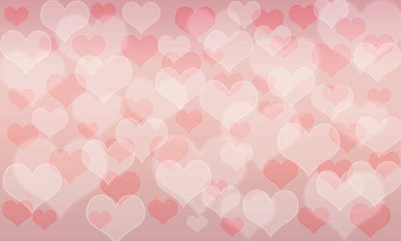 Heart pattern bokeh background; Pink and Red color