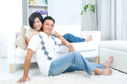 indoor portrait of asian couple