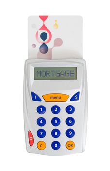 Banking at home, card reader for reading a bank card - Mortgage