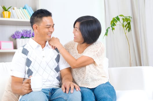 indoor portrait of asian couple