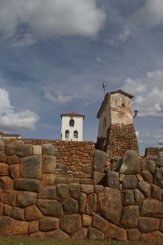 Inca ruins - peruvian cultural heritage in Ands, Chinchero, Peru