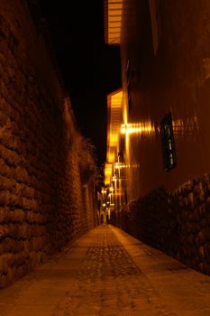Night, romantic scene - street with lights