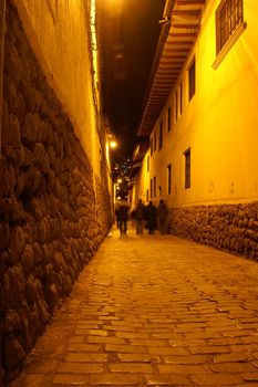 Night, romantic scene - street with lights