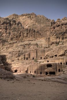 Tourist vacation in nabatean town Petra, beduins experience, Jordan