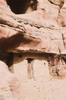 Tourist vacation in nabatean town Petra, beduins experience, Jordan