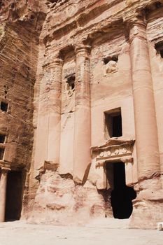 Tourist vacation in nabatean town Petra, beduins experience, Jordan