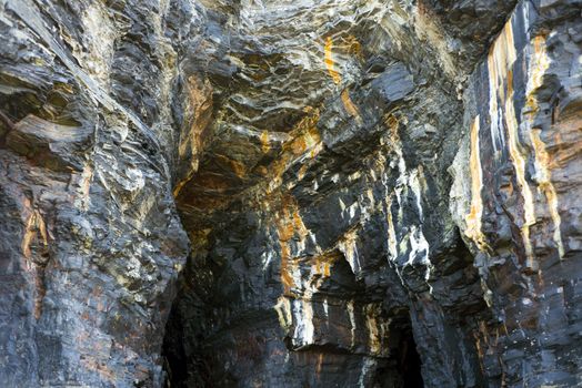 ballybunion cliff face on the wild atlantic way at low tide