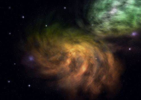 Far being shone nebula and star field against space. "Elements of this image furnished by NASA".