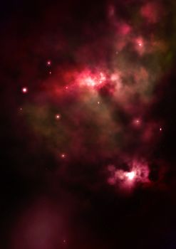 Far being shone nebula and star field against space. "Elements of this image furnished by NASA".