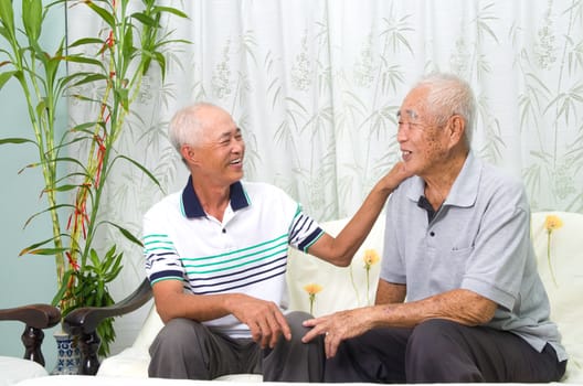 Conversation between senior man and son