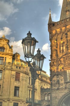 Mystic and beautiful prague street - tourist paradise