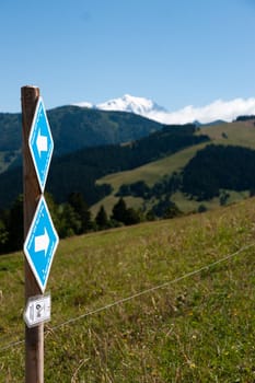 Colorful summer landscape in French Alps vacation travel