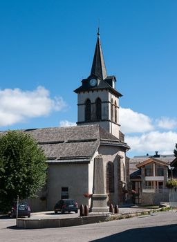 Summer tourist french alps travel in small villages