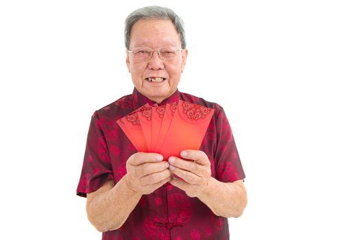 Asian senior man celebrate chinese new year