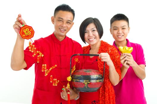 Asian family celebrate chinese new year