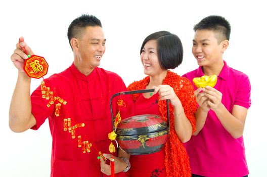 Asian family celebrate chinese new year