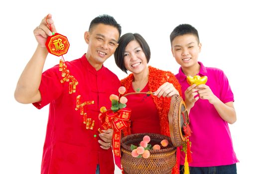 Asian family celebrate chinese new year