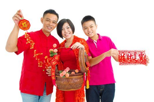 Asian family celebrate chinese new year