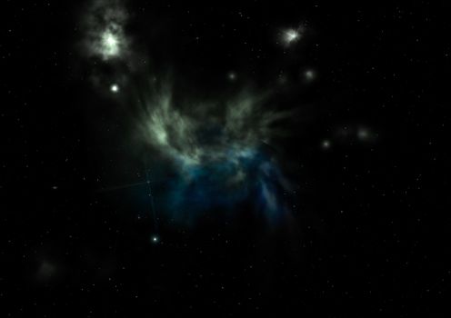 Far being shone nebula and star field against space. "Elements of this image furnished by NASA".