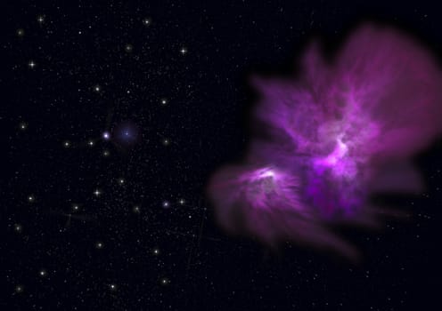 Star field in space a nebulae and a gas congestion. "Elements of this image furnished by NASA".