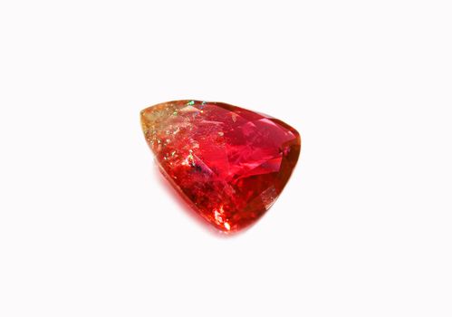 Natural two-color rubellite tourmaline facet gem