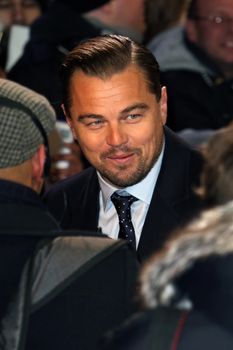 UK, London: Leonardo DiCaprio arrives on the red carpet at Leicester Square in London on January 14, 2016 for the UK premiere of the Revenant, Alejandro Gonzalez Inarritu's Oscar-nominated film starring DiCaprio.