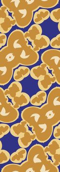 Random brown shapes in repeating blue background pattern