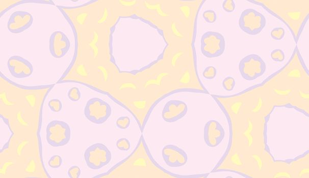 Repeating background of pink and yellow symmetrical odd shapes