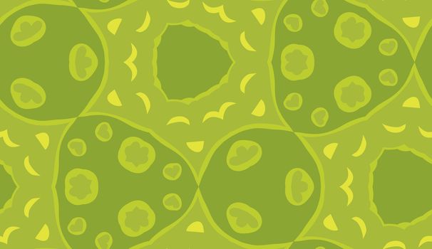 Repeating background of green symmetrical odd shapes