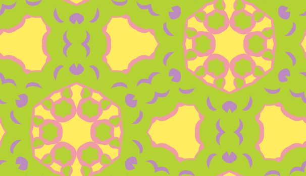 Psychadelic green seamless geometric kaleidoscope pinwheel pattern